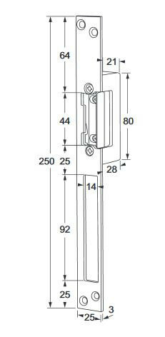 Deursluiter, electrisch lang, 10-24V