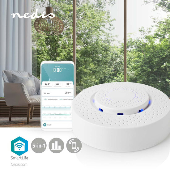 Wi-Fi SmartLife luchtkwaliteitsmonitor