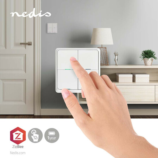 Nedis Zigbee SmartLife 4-voudige Wandschakelaar