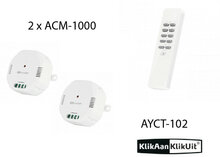 Klikaanklikuit dubbele inbouw schakelmodule set - AYCT-102 + 2 x ACM-2000